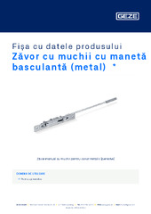 Zăvor cu muchii cu manetă basculantă (metal)  * Fișa cu datele produsului RO