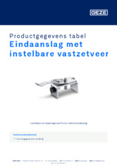 Eindaanslag met instelbare vastzetveer Productgegevens tabel NL