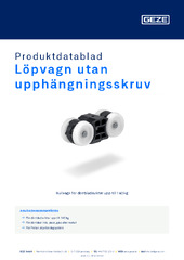 Löpvagn utan upphängningsskruv Produktdatablad SV