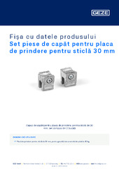 Set piese de capăt pentru placa de prindere pentru sticlă 30 mm Fișa cu datele produsului RO