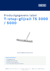 T-stop-glijrail TS 3000 / 5000 Productgegevens tabel NL