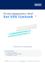 Set VSG lijmhoek  * Productgegevens tabel NL