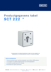 SCT 222  * Productgegevens tabel NL