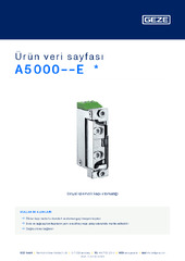 A5000--E  * Ürün veri sayfası TR