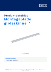 Montageplade glideskinne  * Produktdatablad DA