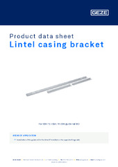 Lintel casing bracket Product data sheet EN