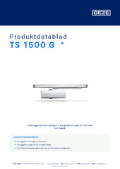 TS 1500 G  * Produktdatablad SV