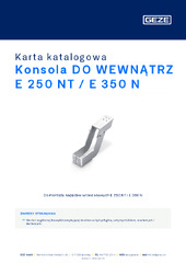 Konsola DO WEWNĄTRZ E 250 NT / E 350 N Karta katalogowa PL