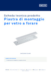 Piastra di montaggio per vetro a forare Scheda tecnica prodotto IT