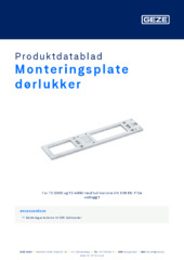 Monteringsplate dørlukker Produktdatablad NB