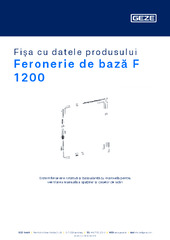 Feronerie de bază F 1200 Fișa cu datele produsului RO