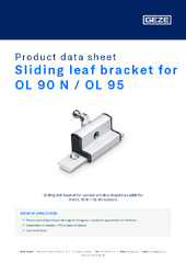 Sliding leaf bracket for OL 90 N / OL 95 Product data sheet EN