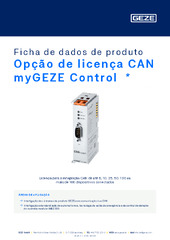 Opção de licença CAN myGEZE Control  * Ficha de dados de produto PT