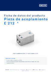 Pieza de acoplamiento E 212  * Ficha de datos del producto ES