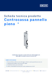 Controcassa pannello pieno  * Scheda tecnica prodotto IT