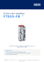 FT503-FB  * Ürün veri sayfası TR