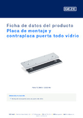 Placa de montaje y contraplaca puerta todo vidrio Ficha de datos del producto ES