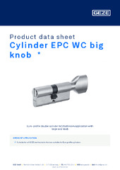 Cylinder EPC WC big knob  * Product data sheet EN