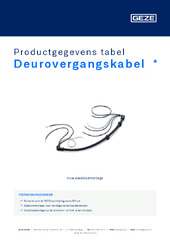 Deurovergangskabel  * Productgegevens tabel NL