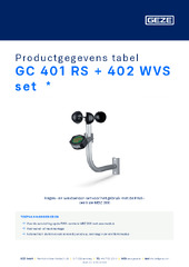 GC 401 RS + 402 WVS set  * Productgegevens tabel NL