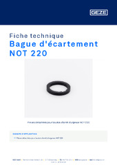 Bague d'écartement NOT 220 Fiche technique FR