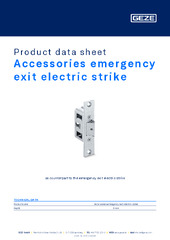 Accessories emergency exit electric strike Product data sheet EN