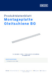 Montageplatte Gleitschiene BG Produktdatenblatt DE
