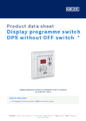 Display programme switch DPS without OFF switch  * Product data sheet EN