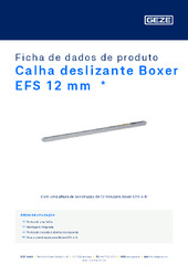 Calha deslizante Boxer EFS 12 mm  * Ficha de dados de produto PT