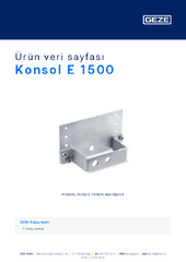 Konsol E 1500 Ürün veri sayfası TR