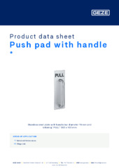 Push pad with handle  * Product data sheet EN