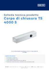Corpo di chiusura TS 4000 S Scheda tecnica prodotto IT