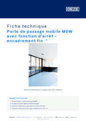 Porte de passage mobile MSW avec fonction d'arrêt - encadrement fin  * Fiche technique FR