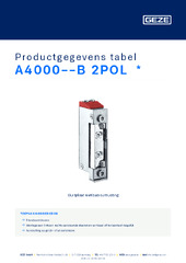A4000--B 2POL  * Productgegevens tabel NL