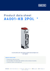 A4001-KB 2POL  * Product data sheet EN