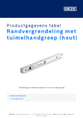 Randvergrendeling met tuimelhandgreep (hout) Productgegevens tabel NL