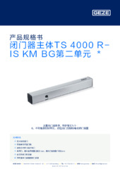 闭门器主体TS 4000 R-IS KM BG第二单元  * 产品规格书 ZH