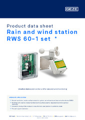 Rain and wind station RWS 60-1 set  * Product data sheet EN