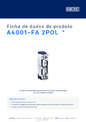 A4001-FA 2POL  * Ficha de dados de produto PT
