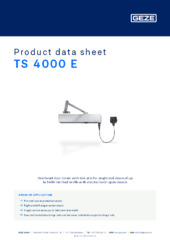 TS 4000 E Product data sheet EN
