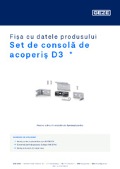 Set de consolă de acoperiș D3  * Fișa cu datele produsului RO