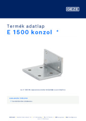 E 1500 konzol  * Termék adatlap HU