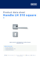 Handle LH 310 square  * Product data sheet EN