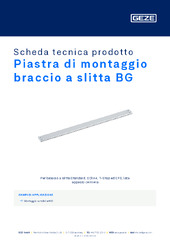 Piastra di montaggio braccio a slitta BG Scheda tecnica prodotto IT
