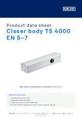 Closer body TS 4000 EN 5-7 Product data sheet EN
