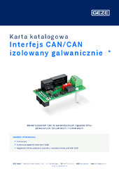 Interfejs CAN/CAN DCU 103 rozdzielony galwanicznie  * Karta katalogowa PL