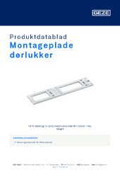 Montageplade dørlukker Produktdatablad DA