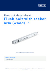 Flush bolt with rocker arm (wood)  * Product data sheet EN
