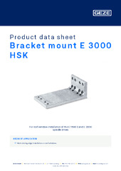 Bracket mount E 3000 HSK Product data sheet EN