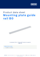 Mounting plate guide rail BG Product data sheet EN